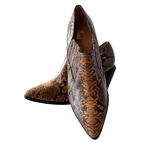 Splendid Hertha II Pump Booties - Size 7.5 - Leather Embossed Snakeskin - NWT - Picture 3 of 3
